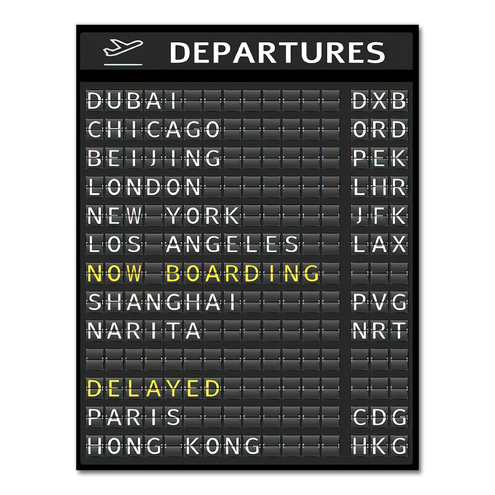 Airport Board Destination Board Posters Art Canvas Painting Decoration