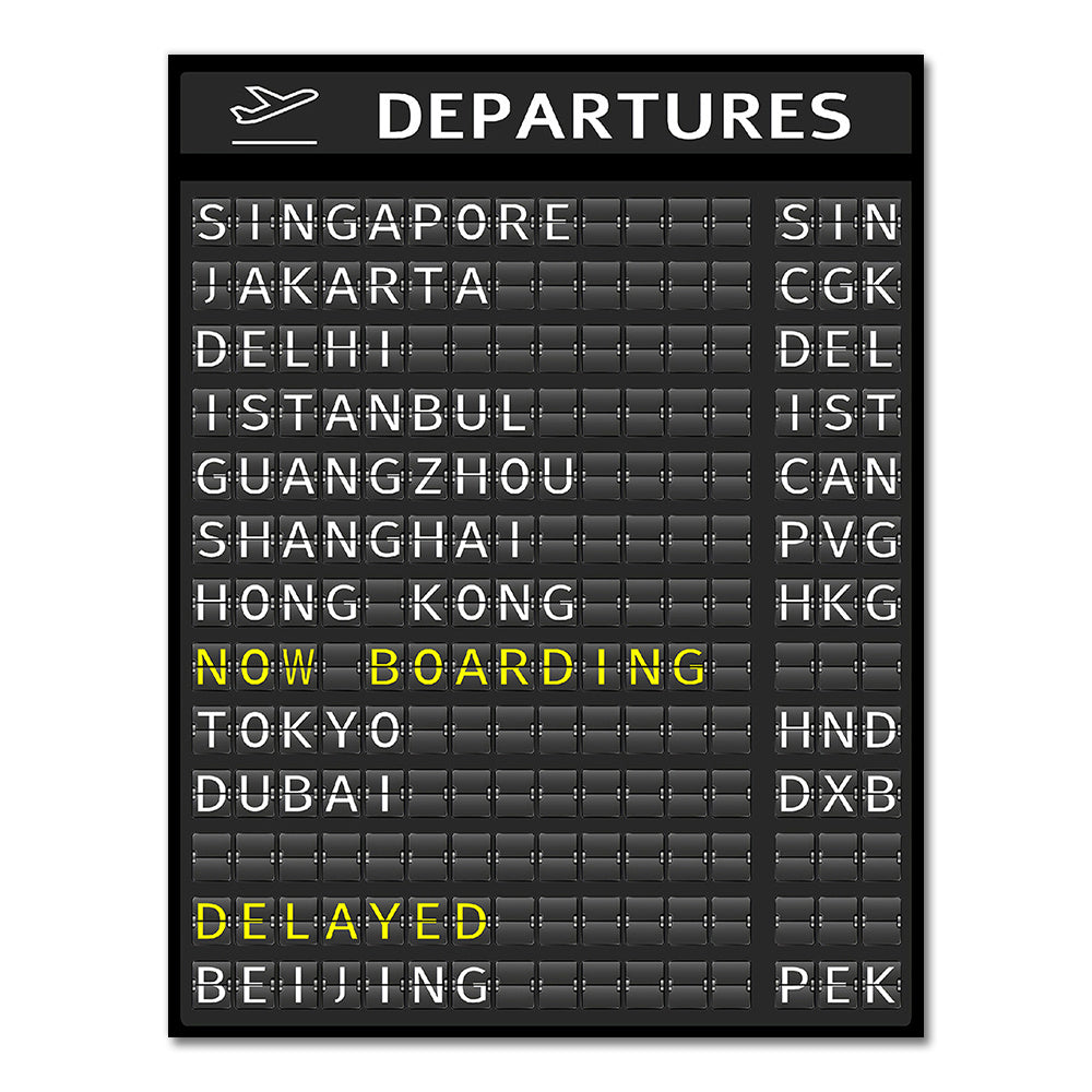 Airport Board Destination Board Posters Art Canvas Painting Decoration